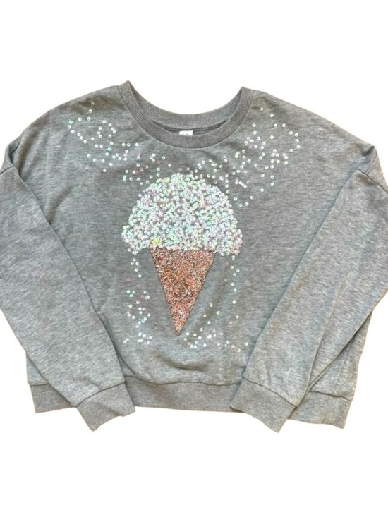 Justice Other - Justice Girls Gray Ice Cream Sequin Sweatshirt Size 18/20